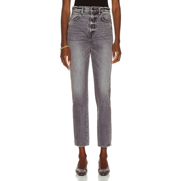 SLVRLAKE Denim - Slvrlake 'Beatnik' Black Cotton High Rise Slim Jean Size 26